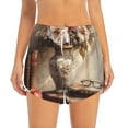 thumbnail image 2 of Gukieu Vintage Floral Vase With Books Print Women's Sports Shorts with Drawstring Elastic Waistband for Running, Yoga, Fitness-X-Large, 2 of 7