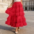 thumbnail image 2 of DHFJKG Tutus For Women Mesh Layered Ruffle Skirts High Waist Flared A-Line Loose Fit Elegant Party Casual Wear Trendy Skirt, 2 of 5
