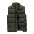 thumbnail image 1 of Paille Mens Zipper Plain Coat Vests Slim Fit Work Coats Solid Color Outdoor Jackets Outwear Army Green M, 1 of 2