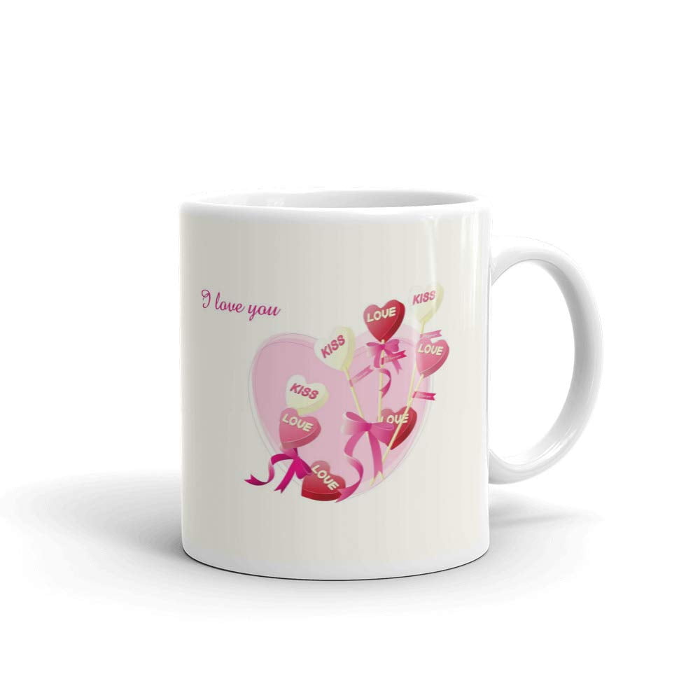 I Love You Valentines Day Greeting Love Kiss Coffee Tea Ceramic Mug ...