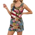 thumbnail image 5 of JULMCOMO American Flag Two Piece Sets for Women 1776 Red White Blue Patriotic Short Sets Square Neck Sleeveless Tank Top 4th of July Outfits with Pockets Dark Blue 3XL, 5 of 8