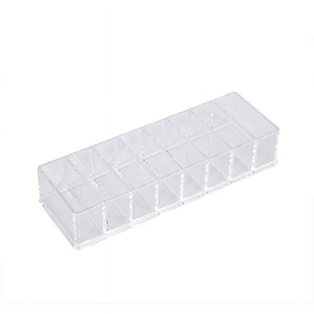 Caja de almacenamiento de escritorio de 8 rejillas, expositor de lápices labiales, cosméticos, pasteles en polvo, caja de almacenamiento de cable de datos de acrílico transparente