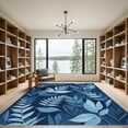 thumbnail image 2 of ODIKA 4'x6' Machine Washable Non-Slip Area Rug, Abstract Navy Blue High Traffic Rug, Blue, 1099356, 2 of 7