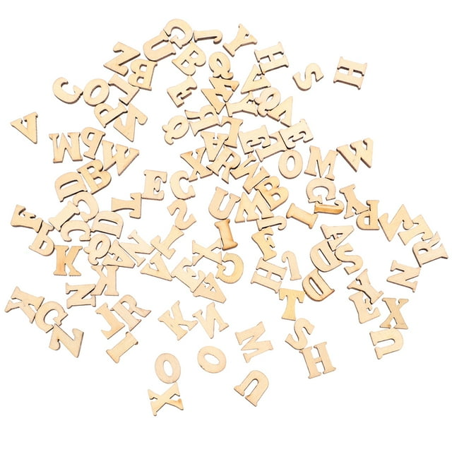 200Pcs Mixed Wooden Letters for Crafts Unfinished Wood Alphabet Letters for DIY Projects Small Wooden Letters for Home Decor Artistic Kids' Projects 15mm Wood Chips