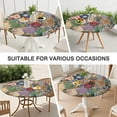 thumbnail image 7 of Colorful Pioneer Flower Pattern Round Fitted Tablecloth with Elastic Edge,Dining Table Cover Waterproof,Outdoor Round Tablecloth for Camping,Dining,Indoor and Outdoor, 7 of 7