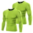 thumbnail image 2 of EFINNY 2 Pack Men's Quick Dry Sports Shirt Long Sleeve Athletic Compression Sports Tops Under Base Layer Tights T-Shirt,US Size L, 2 of 8
