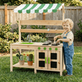 thumbnail image 2 of OLAKIDS Mud Kitchen, Outdoor Toys Play Kitchen with Awning Faucet Stoves Removable Sink Cooking Accessories Wooden Kids Kitchen Playset Backyard Garden Toys Gift for Boys Girls Ages 3+, 2 of 10