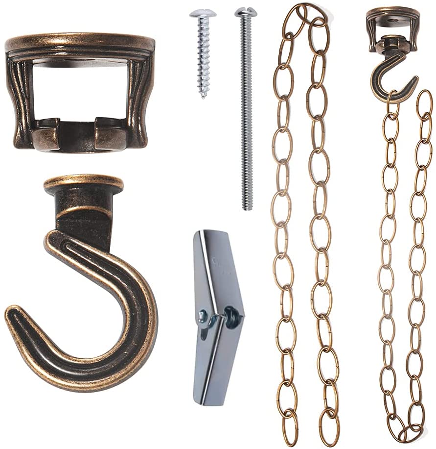 2Pack Swivel Swag Hook Metal Chain Extension, Heavy Duty Swivel