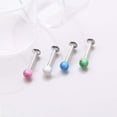 thumbnail image 2 of 4 Pcs of Assorted Fire Opal Ball Top Internally Threaded Labret Flat Back Stud Package, 2 of 4