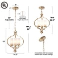 thumbnail image 4 of LNC Modern/Contemporary 3-Light Gold Chandelier with Glass Shade,LED Kitchen Island Light, 4 of 4