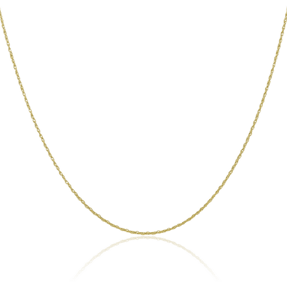 10K Solid Yellow Gold 0.7mm Cable Rope Chain Twisted Link Necklace