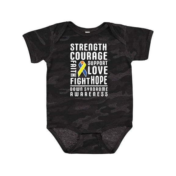 Inktastic Down Syndrome Awareness Strenth Courage Support Boys or Girls Baby Bodysuit