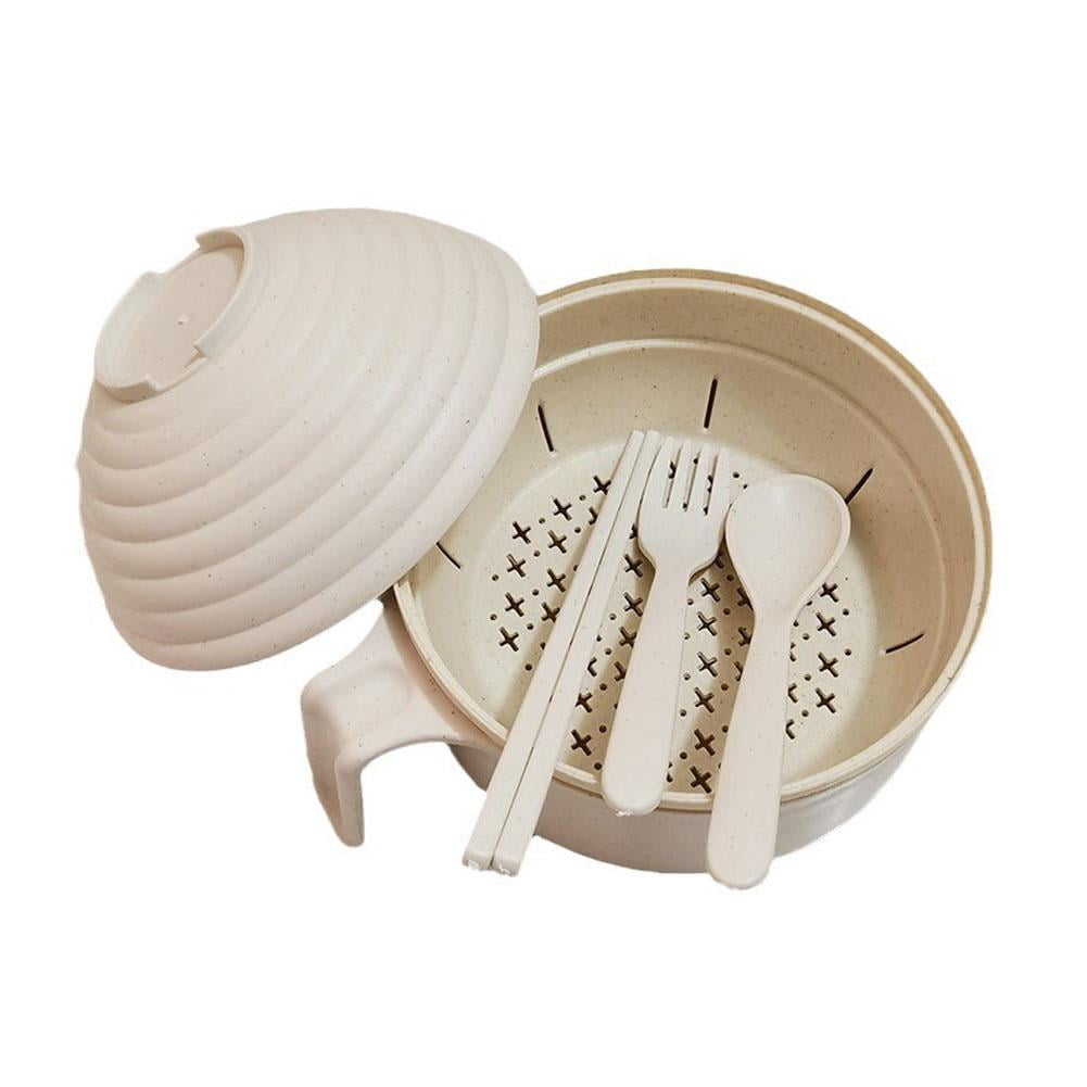 ZFLYCANP 304 Stainless Steel Noodle Bowl With Lid - 1200ml, Microwave Safe, Comes With Spoon & Fork - View #11