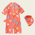 thumbnail image 4 of NIEWTR Toddler Infant Baby Boy Swimsuit Newborn Rash Guard Boys One Piece Zipper Bathing Suit Swimwear(Orange,5-6 Years), 4 of 5