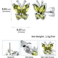 thumbnail image 6 of SILVERCUTE 925 Sterling Silver Butterfly Earrings for Women,Butterfly Birthstone Stud Earring/Ear Cuffs,Hypoallergenic Birthday Earrings for Women, 6 of 16