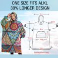 thumbnail image 4 of Oversized Wearable Blanket Hoodie,Multicolor Ethnic Geometric Pattern Sherpa Blanket Hoodie with Super Pockets,Super Warm Fuzzy Pullover for Women & Men, 4 of 6
