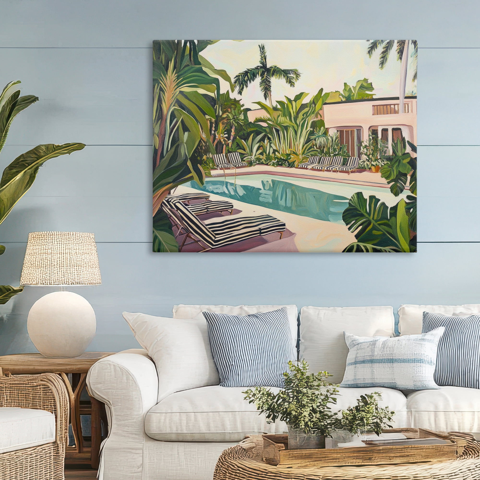 Stupell Industries Poolside Resort Lounge Chairs Canvas Wall Art, design by Sisi and Seb