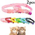 thumbnail image 1 of 2PCS 0.39'' Pet Collar Adjustable Dog Collar Cat Collar with Bell, 1 of 6