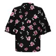 thumbnail image 2 of TaTaai Fashion Loose Fit Women Top Soft Smooth Short Sleeve V Neck Double Layer Ruffle Sleeve Design Non See Through Stretch Casual Daily Office Wear Gift, 2 of 7