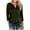 A01_Army Green, variant on Yghzkop Women's Button Down V Neck 3/4 Sleeve Raglan T-Shirt Top Loose Fit Casual Blouse Baseball Tee Drop Shoulder Comfortable Daily Top