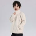 thumbnail image 2 of oqasdz Girls Jackets Children Solid Color Casual Comfortable Loose Open Front Lightweight Cozy Top Coat Outwear Size 3 Y-4 Y, 2 of 3