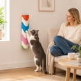 thumbnail image 5 of 11.8" Cat Wall Climbing Carpet Scratcher, Wall-Mounted Cat Scratching Post, C𝐚t Corner Scratcher, C𝐚t Scratching Post for Wall, Cabinets, Doors, Smooth Surfaces and Furniture Sides, 5 of 7