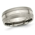 thumbnail image 1 of Bague Alliance pour Homme en Titane Biseauté 8 mm Rainuré Brossé, 1 of 5