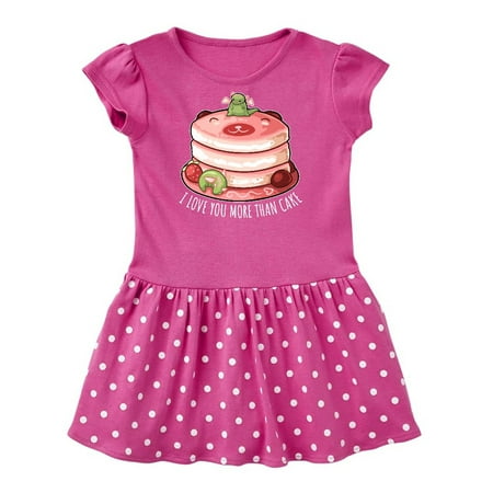 

Inktastic I Love You More Than Cake with Cute Dragons on Cake Gift Baby Girl Dress