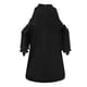 thumbnail image 4 of Mujeres Casual encaje manga corta ahueca hacia fuera Patchwork camiseta blusa Tops Pompotops hfajkhk133574, 4 of 4