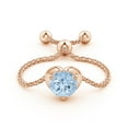 thumbnail image 2 of ANGARA Natural Round Aquamarine Solitaire Heart Bolo Ring in 14K Rose Gold for Women (Size-5mm) | March Birthstone, Birthday, Anniversary, Jewelry Gift for Women | Natural Aquamarine Ring, 2 of 8