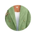 thumbnail image 4 of Stichou Women's Tweed Blazers Business Casual - Long Sleeve Double Breasted Jackets Open Front Work Suits Green L, 4 of 5