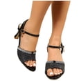 thumbnail image 5 of Narveanno Women's High Heels Sandals Open Peep Toe Mesh Rhinestones Ankle Strap Dress Wedding Party Pumps Shoes Black 7, 5 of 7