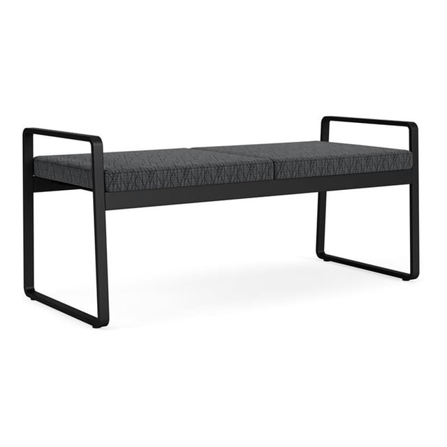 Banc d'Attente de Réception Gansett en Acier à 2 Places / Acier Noir / Gris Foncé