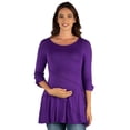 thumbnail image 4 of Maternity Boat Neck Ruched Swing Tunic Top, 4 of 4