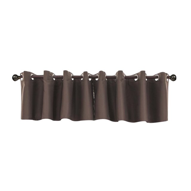 ¡Liquidación en Tainini! Cortinas con cenefa color café para cocina, con aislamiento térmico y bolsillo para barra, 29 x 14 pulgadas de largo, 1 panel