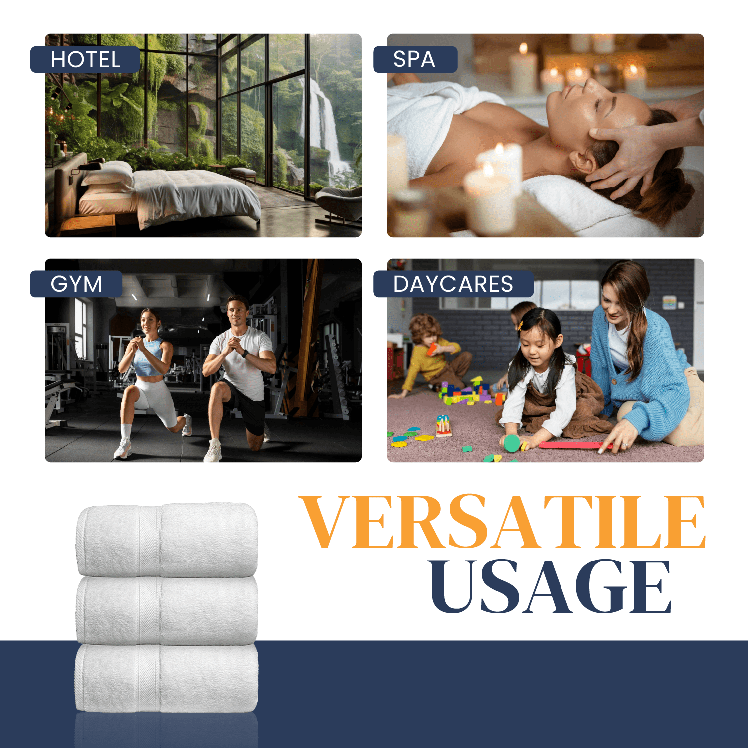 Belem Exclusive Hand Towels Bulk – 16x30 pack of 120 – Premium 600 GSM 2-Ply 100% Combed Cotton– Ultra-Soft, Highly Absorbent – Perfect for Hotels