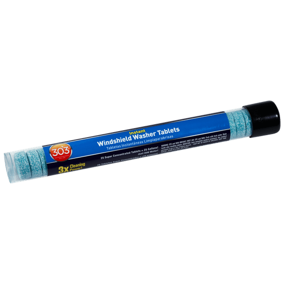 303 (230395) Products Automotive Instant Windshield Washer - 3x Cleaning Power - Super Concentrated Tablets - Just Add Water, 25 Tablet