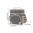 thumbnail image 3 of Portable Lunch Cooler Bag Insulated Lunch Box With Strap Handle Thermal Food Storage Tote Office Travel Picnic Camping Outdoor Carrying Organizer Reusable Meal Carrier, 3 of 6