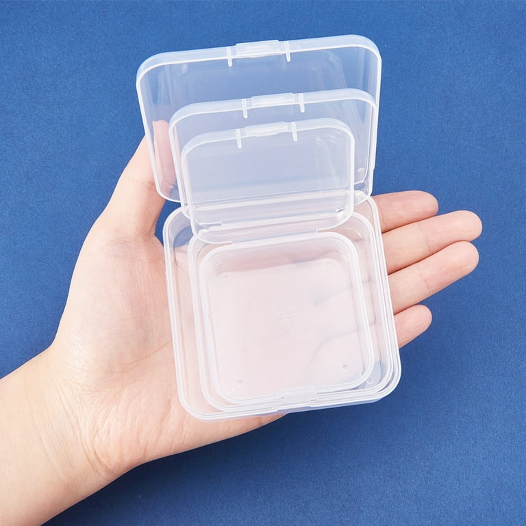 27 Packs Square Mini Clear Plastic Bead Storage Containers 3-Size