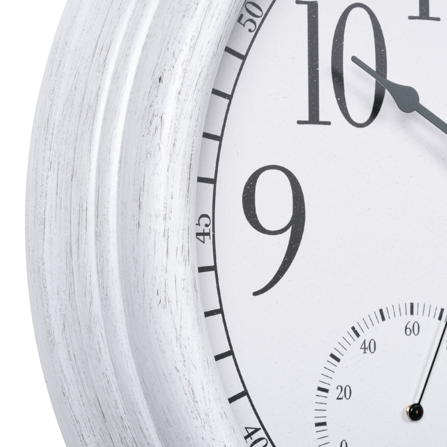 La Crosse Clock 15" Indoor/Outdoor Quartz Payton White Wall Clock with Temp & Humidity, 404-3015CC