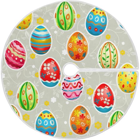 ZHANZZK Easter Holiday Easter Eggs Xmas Christmas Tree Skirt Stand Mat for Holiday Party Decoration Indoor Outdoor 36 inches