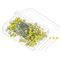 Uxcell Sewing Pins, 1.5" Straight Pin with Plastic Pearlized Ball Head, Light Yellow 600Pcs