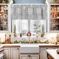 thumbnail image 2 of Christmas Winter Curtain Valance for Windows/Living Room/Kitchen/Bathroom/Café, Short Rod Pocket Tier Curtain Window Treatment Panel Xmas Snowflake Holiday Grey Topper Curtain 42''x18'', 2 of 7