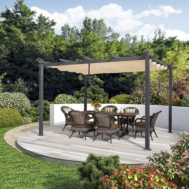 Garden Treasures Pergola Sliding Canopy Garden Design Ideas