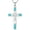 Turquoise, variant on Celtic Cross Opal Necklace 925 Sterling Silver Irish Knot Infinity Cross Pendant Christian Religious Faith Jewelry Gift for Women Her, 18" to 20" Chain