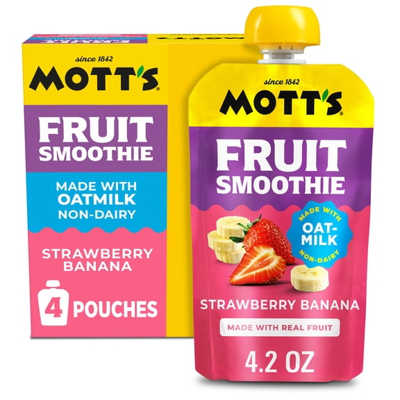 Mott’s Fruit Smoothie Strawberry Banana, 4.2 oz, 4 Pack Pouches