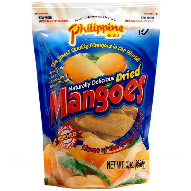 Philippine Dried Mangoes , Gluten Free , Fat Free 30 ounces Original