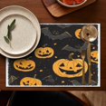 thumbnail image 5 of Evil Pumpkin Bat Ghost Halloween Linen Placemats Set Of 4 12x18 Inch Halloween Table Mat Heat-Resistant Washable Durable Place Mat for Party Kitchen Dining Home Decoration, 5 of 6