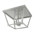 thumbnail image 5 of Hunter - Laurel Ridge 4-light Brushed Nickel, Large Flush Mount Light, Dimmable, Formal Style, Square Shaped, for Bedrooms, Dining, Living Rooms - 19076, 5 of 7