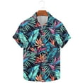 thumbnail image 5 of Yteetum Men's T Shirts Under $5.00 s Hawaiian Floral Print T Shirts Casual Button Down Short Sleeve Lapel Beach Summer T-Shirts, 5 of 7